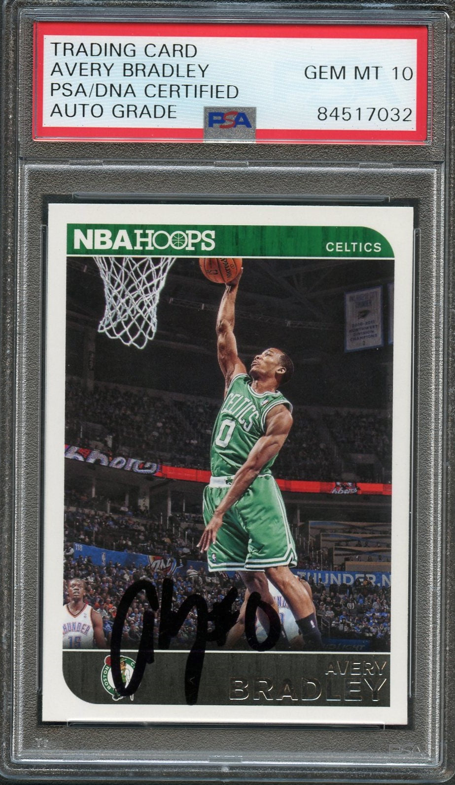 2014-15 NBA Hoops #221 Avery Bradley Signed Card AUTO 10 PSA/DNA Slabbed Celtics