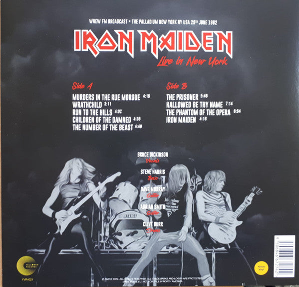 Iron Maiden Live In New York: Palladium June 29th, 1982 (Yellow Vinyl) [Import] Vinyl Record