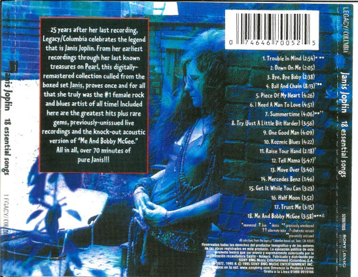 Janis Joplin – 18 Essential Songs Music CD