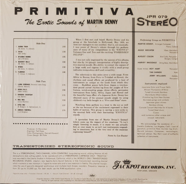 Martin Denny - Primitiva (Blue Translucent Swirl Vinyl) | Mint (M) Mint (M)