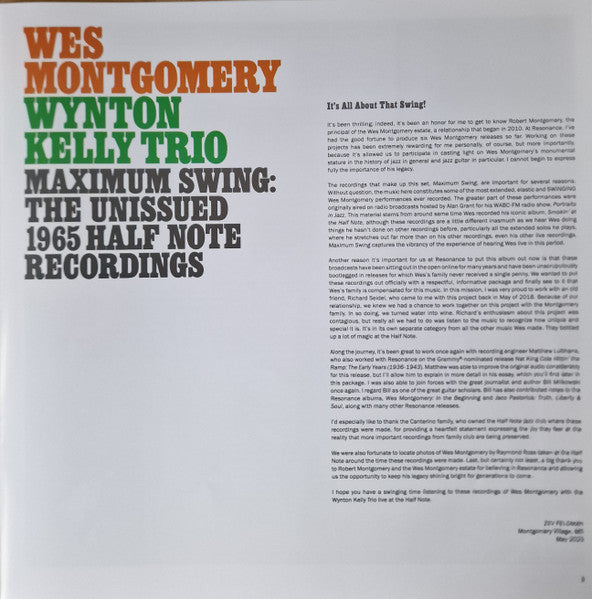 Wes Montgomery - Maximum Swing: The Unissued 1965 Half Note Recordings (3xVINYL RSD) |