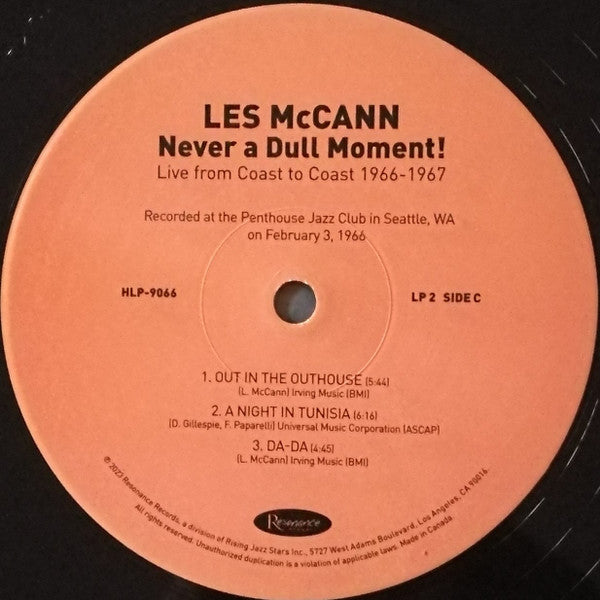Les McCann - Never A Dull Moment! (Live From Coast To Coast 1966-1967) (3xVINYL RSD) |