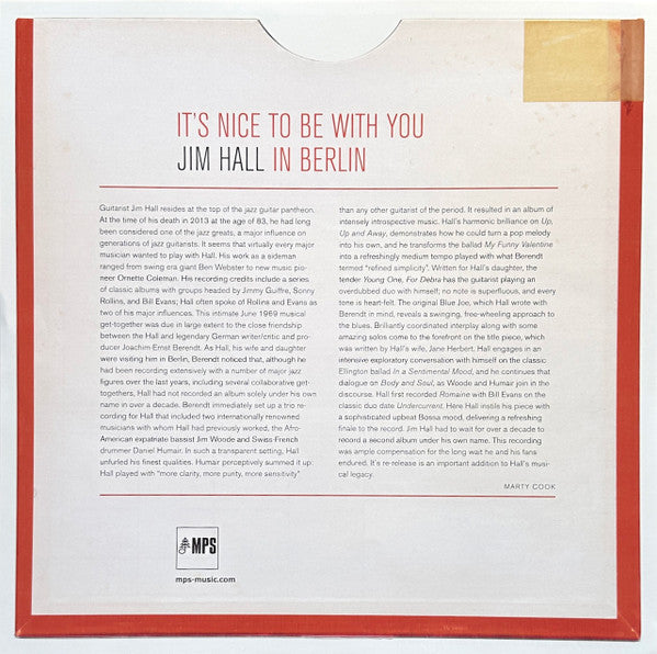 Jim Hall - It's Nice To Be With You (Jim Hall In Berlin) (VINYL) | Mint (M) Mint (M)