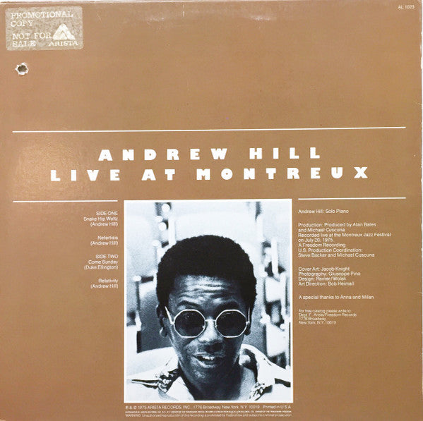 Andrew Hill - Live At Montreux | Excellent (EX) Very Good Plus (VG+)