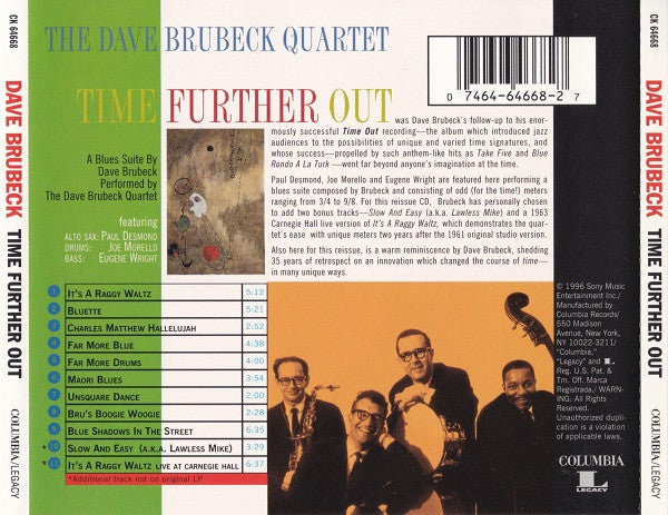 The Dave Brubeck Quartet - Time Further Out (Miro Reflections) (CD) |