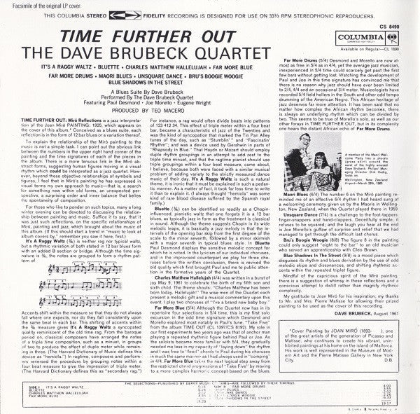 The Dave Brubeck Quartet - Time Further Out (Miro Reflections) (CD) |