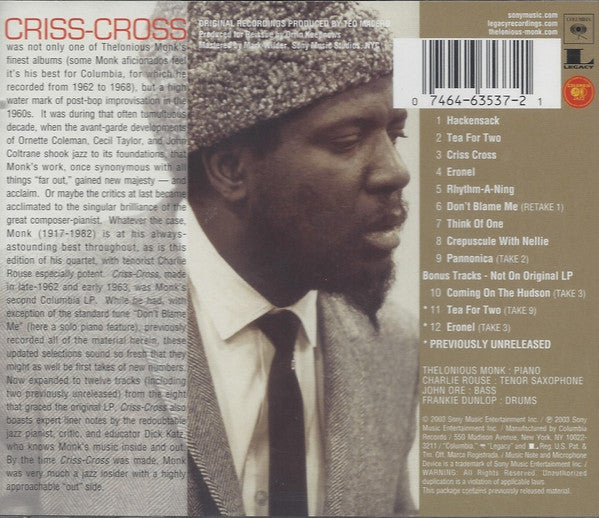Thelonious Monk - Criss-Cross (CD) |