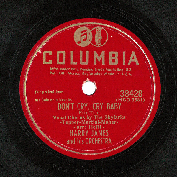 Harry James And His Orchestra - Hurry Hurry Hurry / Don't Cry, Cry Baby *78 RPM* | Very Good (VG) Generic