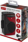 Jensen - GPX CAS337 Portable Cassette Player with AM/FM Radio/Voice Record (Red, Black, Cassette Player) |