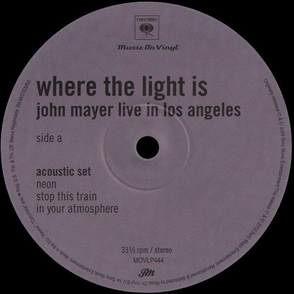 John Mayer - Where The Light Is: John Mayer Live In Los Angeles | Mint (M) Mint (M)