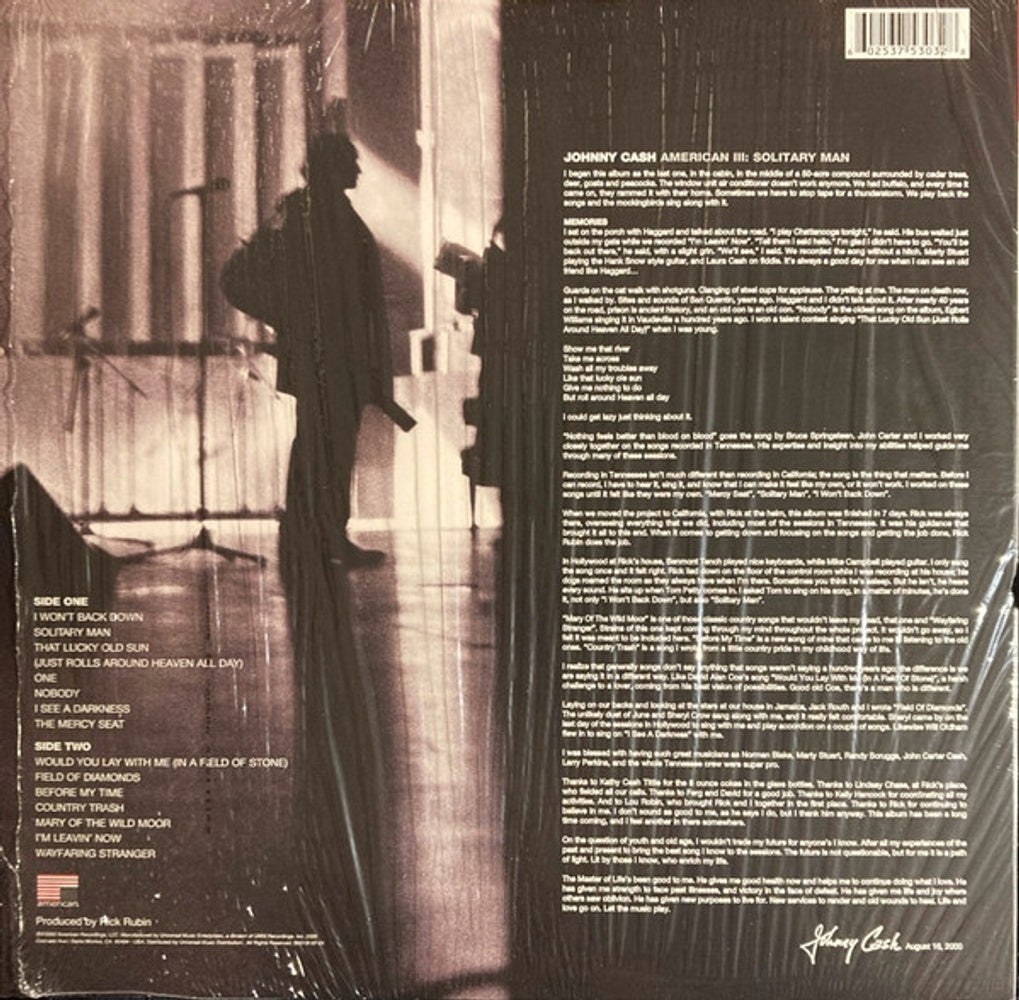 Johnny Cash – American III: Solitary Man (LP Vinyl) Vinyl Record