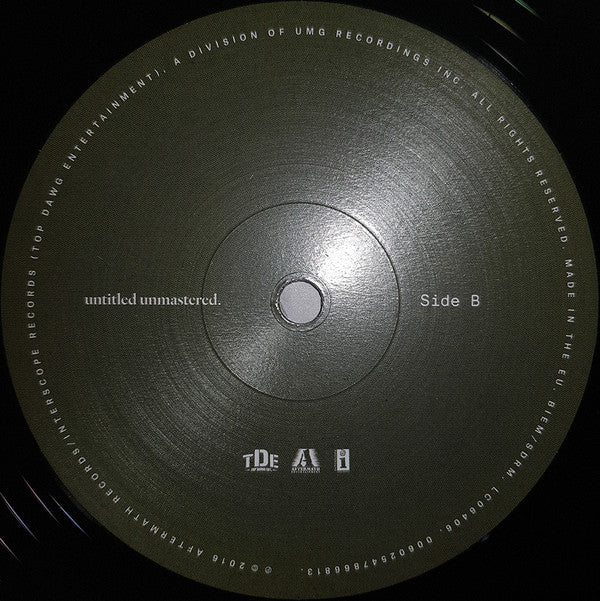 Kendrick Lamar Untitled Unmastered. Top Dawg Entertainment, Aftermath Entertainment, Interscope Records LP, Album Mint (M) Mint (M)