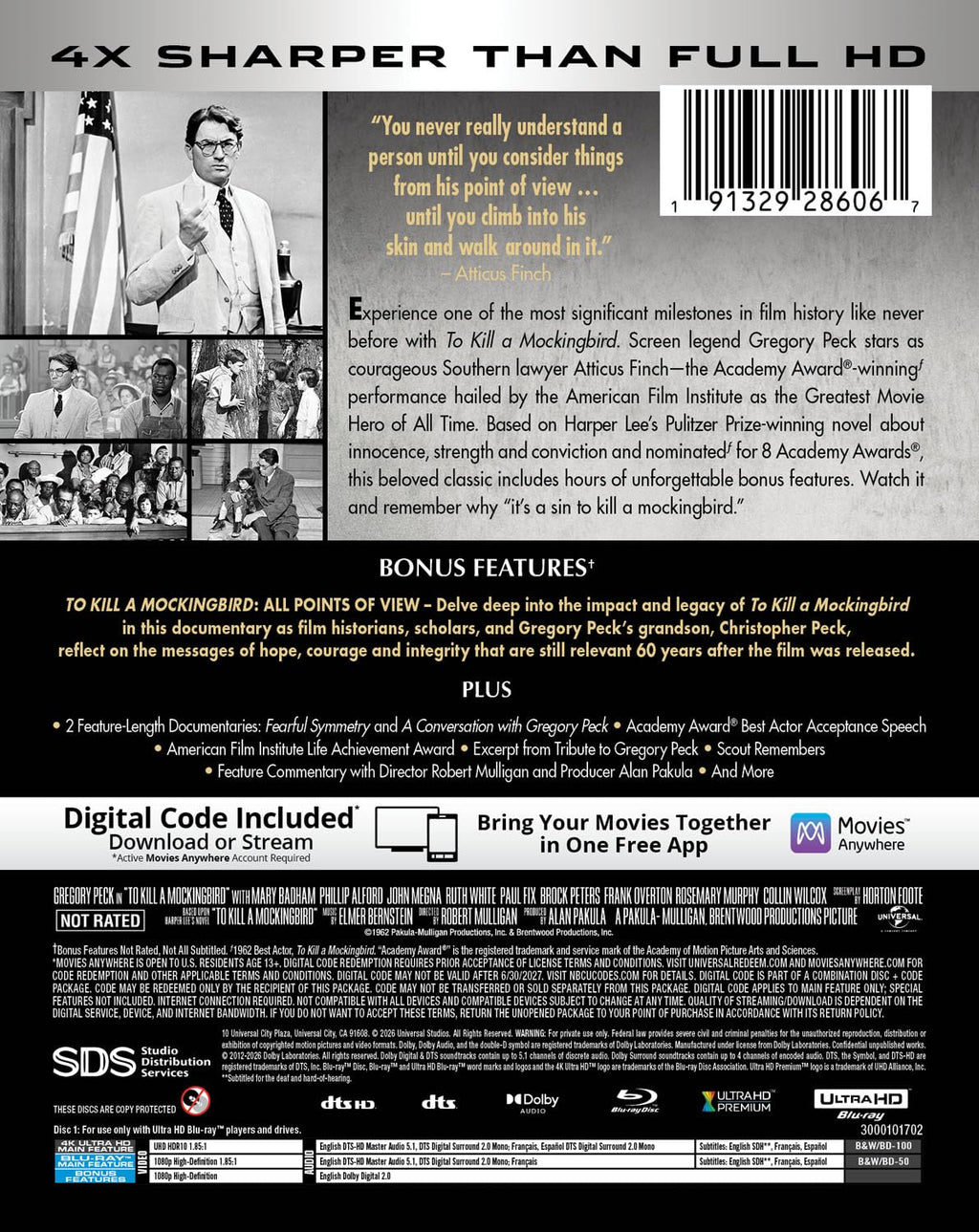 To Kill a Mockingbird  - Limited Edition Steelbook (4K Ultra HD + Blu-ray + Digital)
