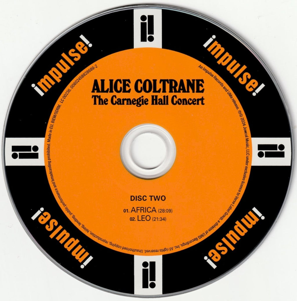 Alice Coltrane – The Carnegie Hall Concert  (2-CD) Music CD