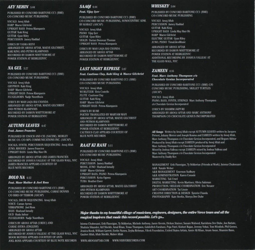 Arooj Aftab – Night Reign Music CD