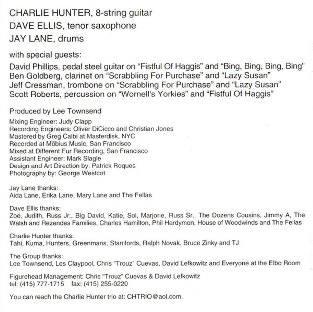 Charlie Hunter Trio – Bing, Bing, Bing Music CD