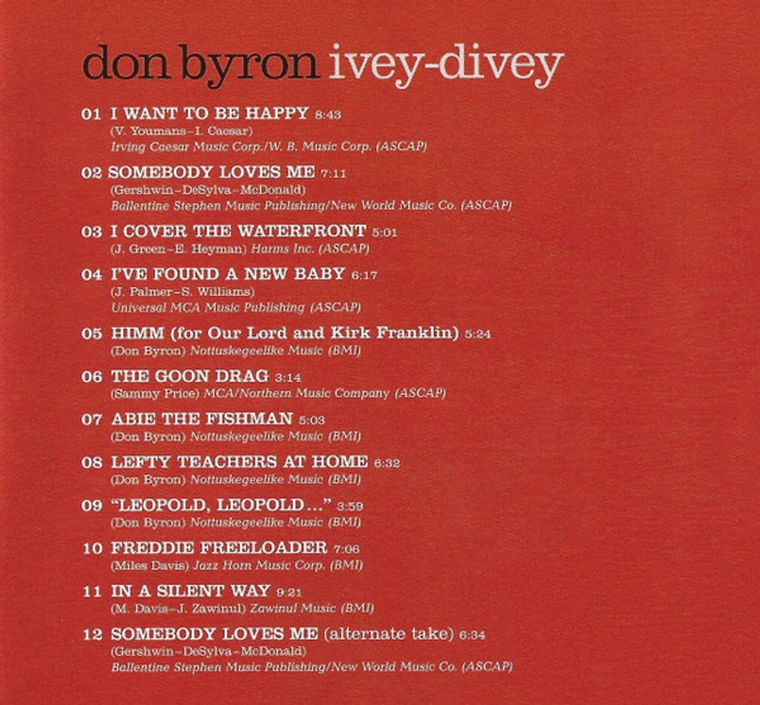 Don Byron – Ivey-Divey Music CD