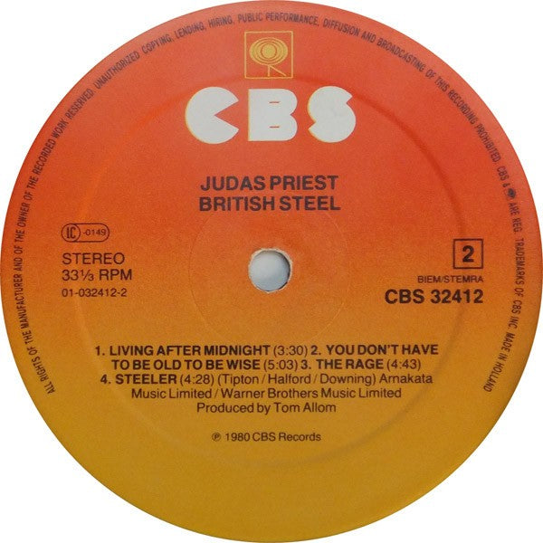 Judas Priest – British Steel (LP Vinyl) Vinyl Record