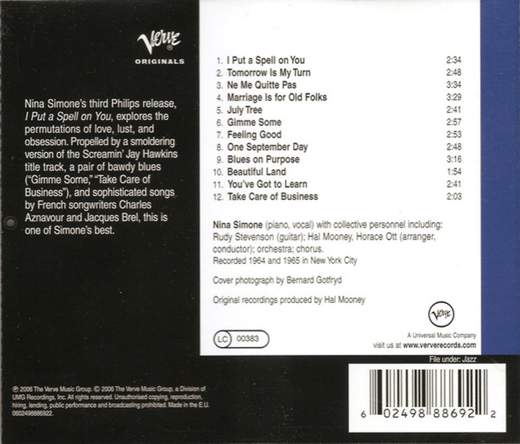 Nina Simone – I Put a Spell on You Music CD