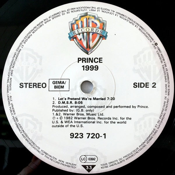 Prince – 1999 (2-LP Vinyl) Vinyl Record