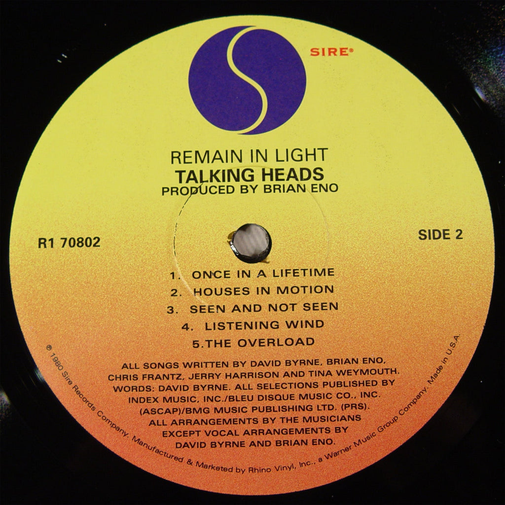 Talking Heads – Remain in Light (LP Vinyl) Vinyl Record