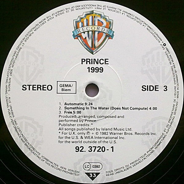 Prince – 1999 (2-LP Vinyl) Vinyl Record