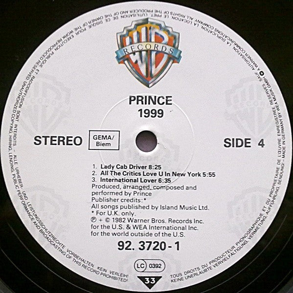 Prince – 1999 (2-LP Vinyl) Vinyl Record