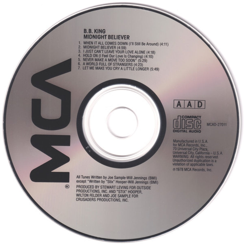 B.B. King – Midnight Believer Music CD