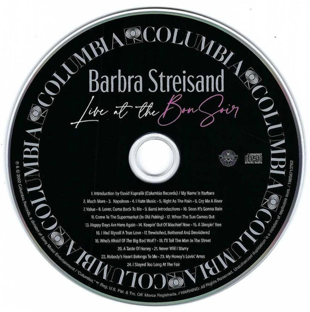 Barbra Streisand – Live At The Bon Soir Music CD