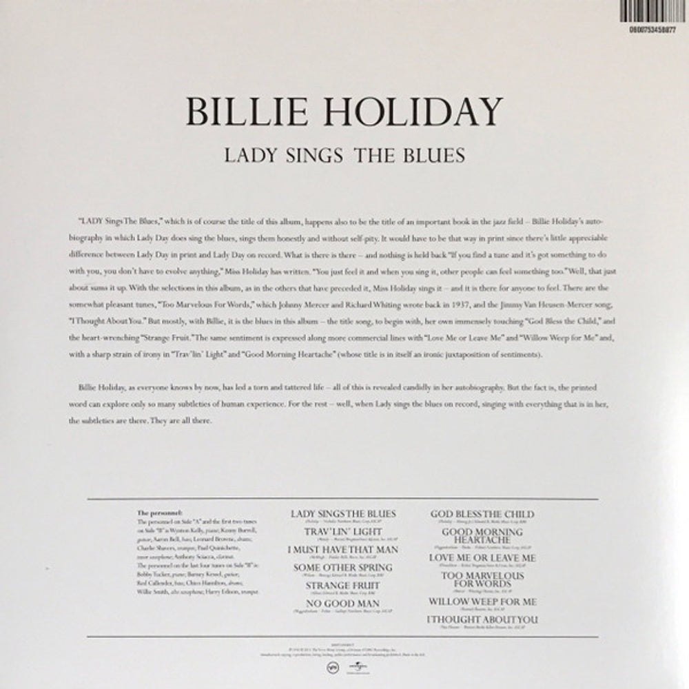 Billie Holiday – Lady Sings the Blues (LP Vinyl) Vinyl Record