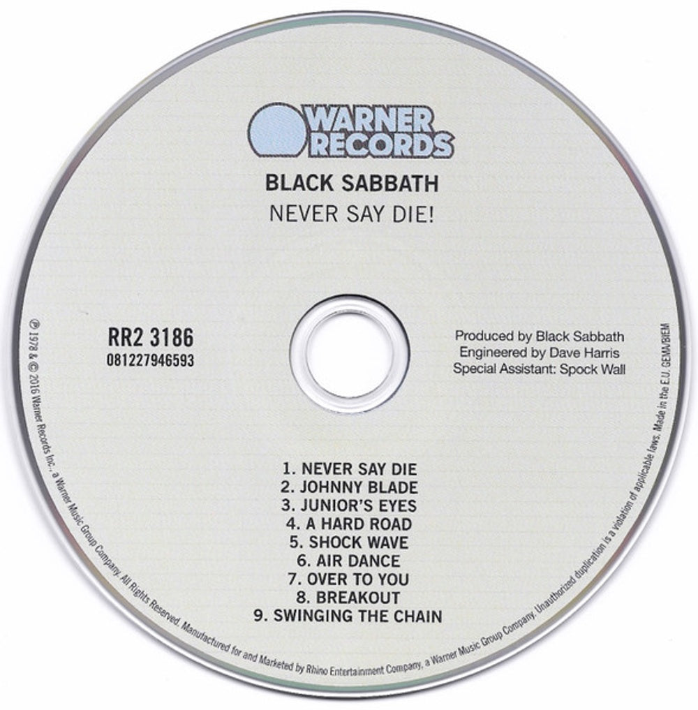 Black Sabbath – Never Say Die! Music CD
