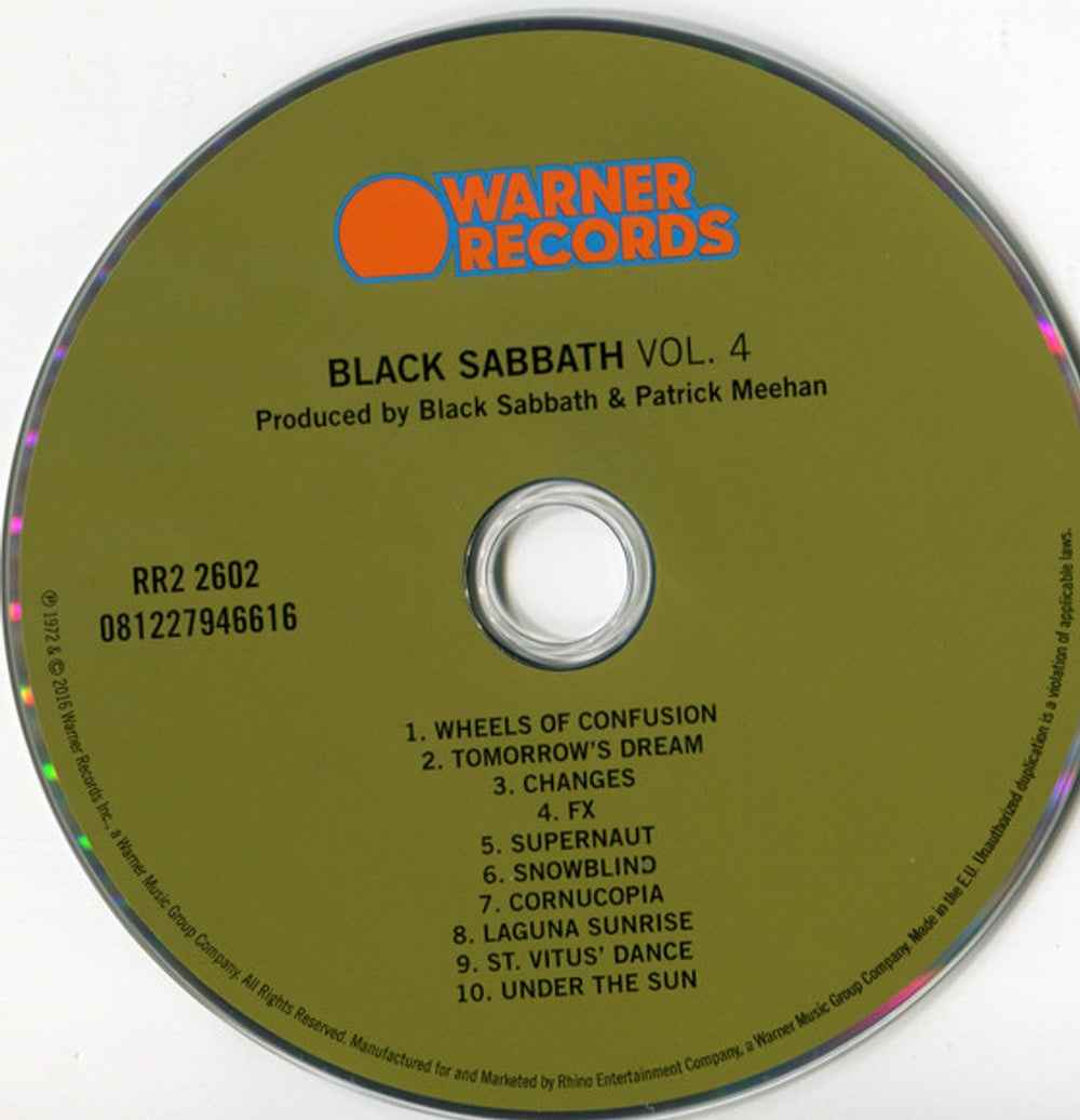 Black Sabbath – Vol. 4 Music CD
