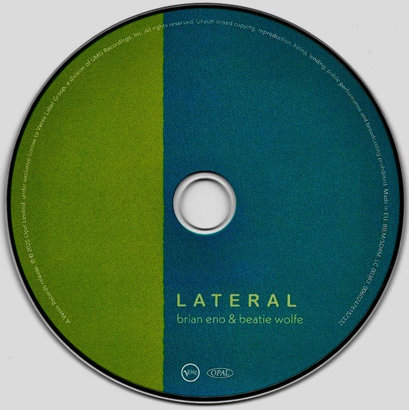 Brian Eno and Beatie Wolfe – Lateral Music CD