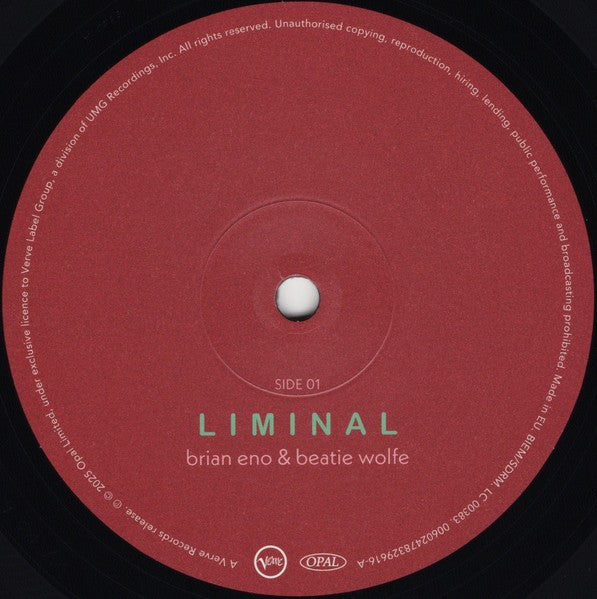 Brian Eno and Beatie Wolfe – Liminal (LP Vinyl) Vinyl Record