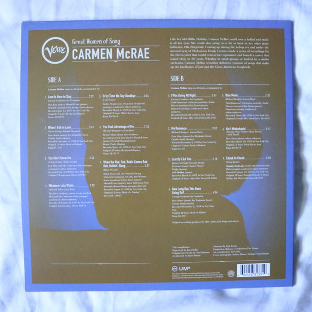 Carmen McRae – Great Women Of Song (LP Vinyl) Vinyl Record