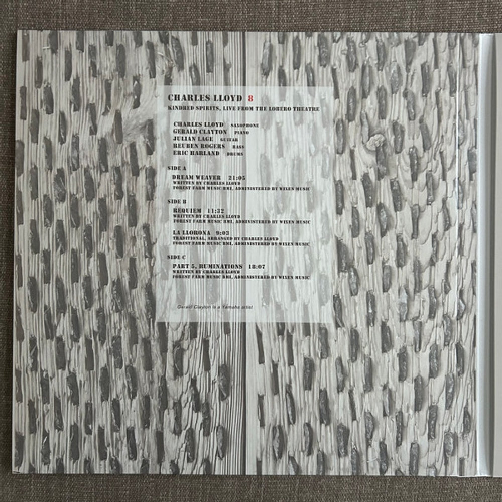 Charles Lloyd – 8: Kindred Spirits Live From the Lobero Theatre (2-LP Vinyl) Vinyl Record