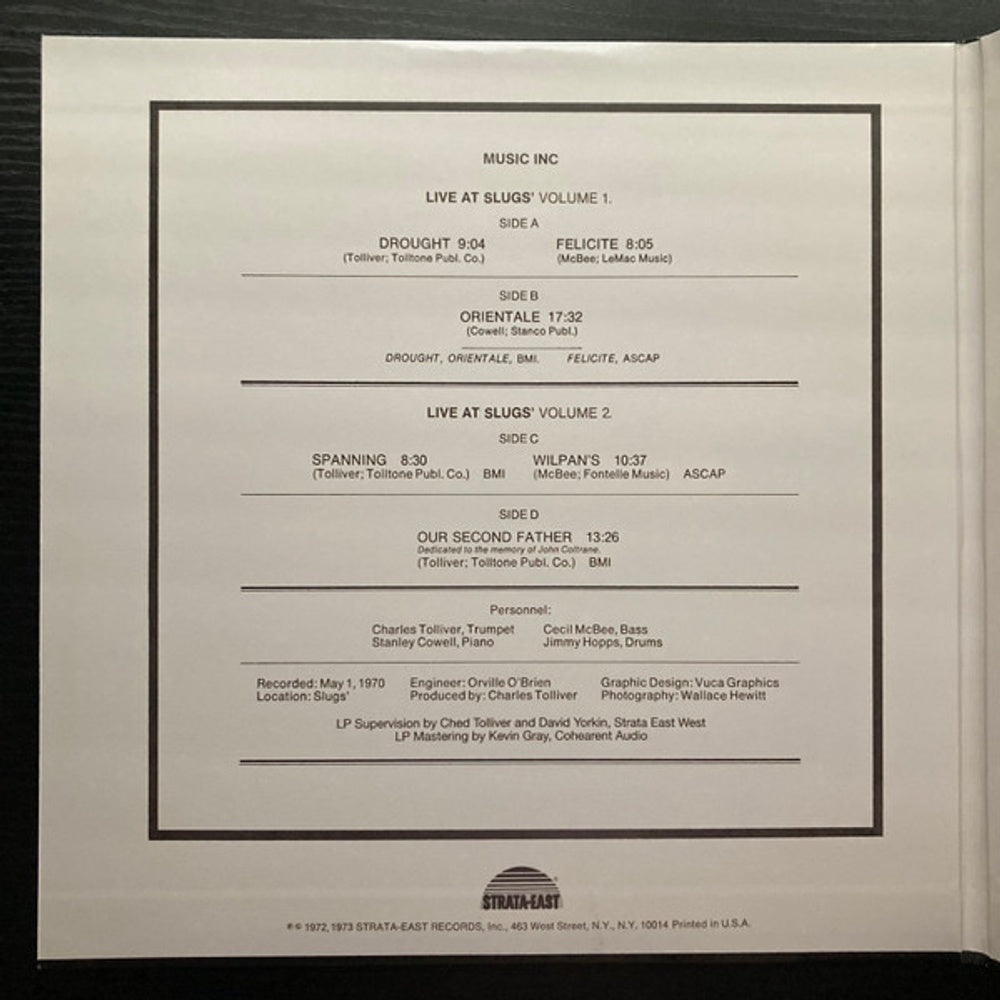 Charles Tolliver – Live At Slugs', Volume I & II (2-LP Vinyl) Vinyl Record