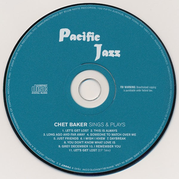 Chet Baker – Sings & Plays with Bud Shank, Russ Freeman, and Strings Music CD