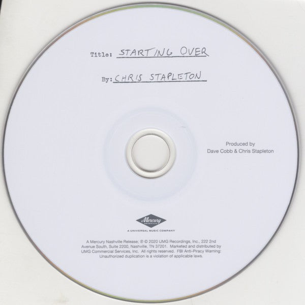 Chris Stapleton – Starting Over Music CD