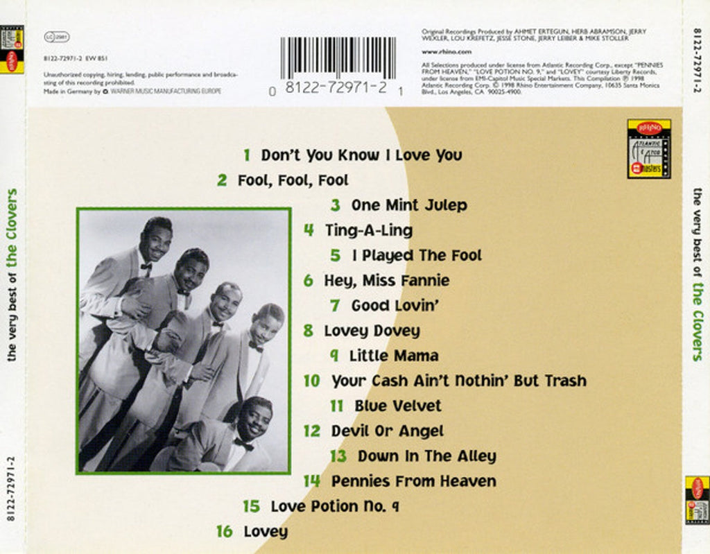 The Clovers – Very Best of the Clovers Music CD
