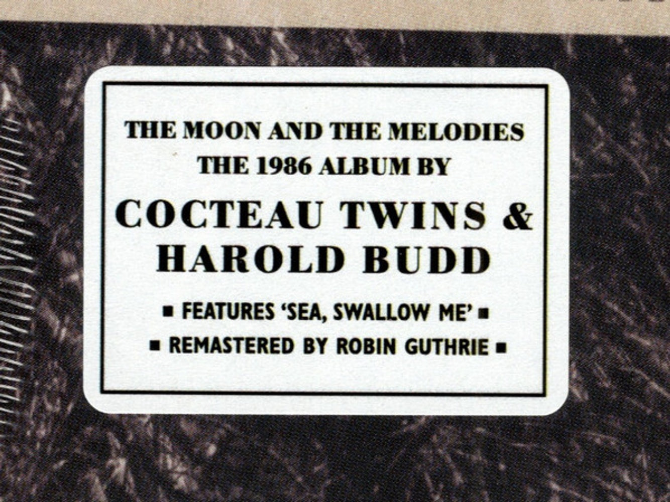 Cocteau Twins and Harold Budd – The Moon and The Melodies Music CD