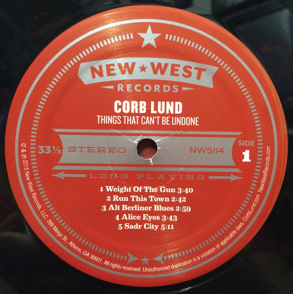 Corb Lund – Things That Can't Be Undone (LP Vinyl) Vinyl Record