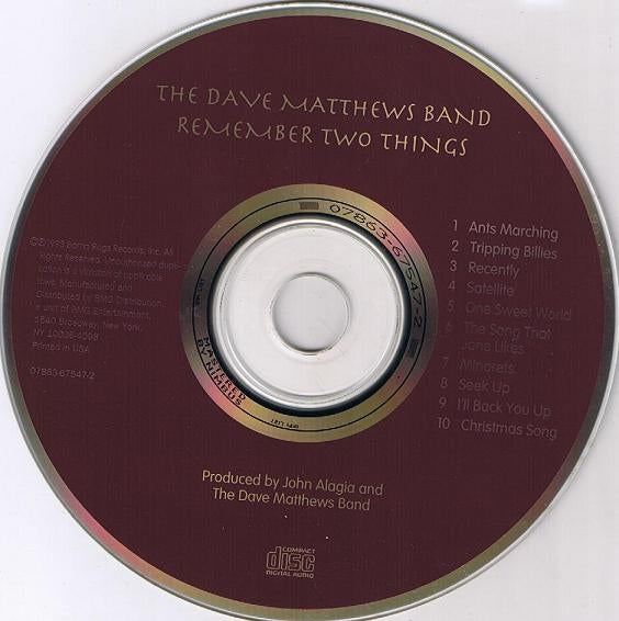 Dave Matthews Band – Remember Two Things Music CD