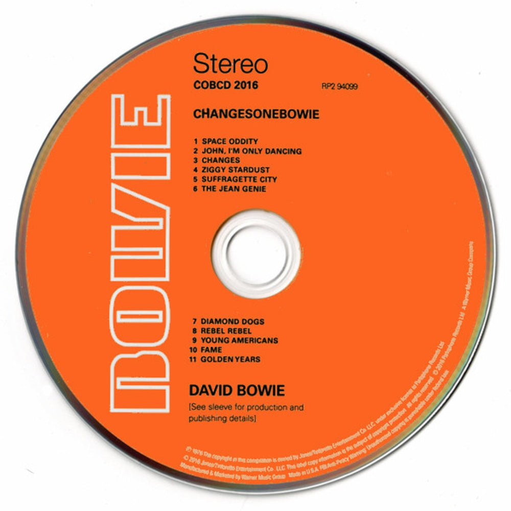 David Bowie – Changesonebowie Music CD