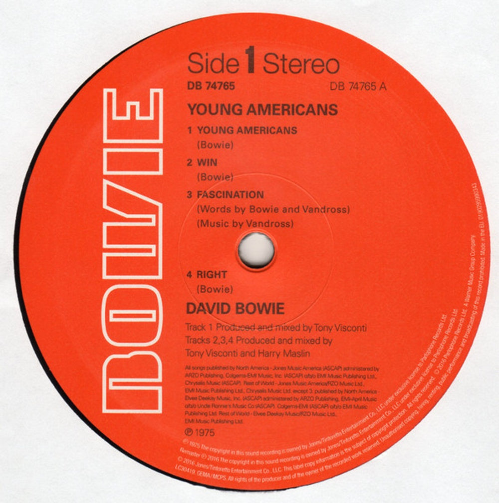David Bowie – Young Americans: 2016 Remastered Version (LP Vinyl) Vinyl Record