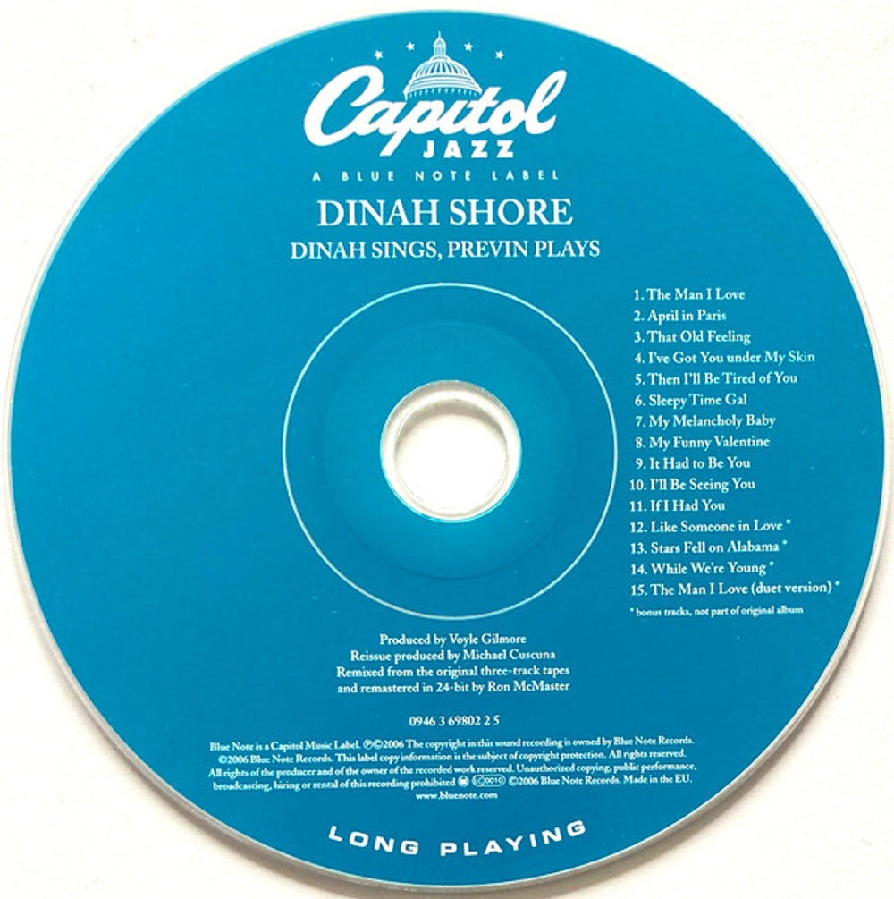 Dinah Shore – Dinah Sings Previn Plays Music CD