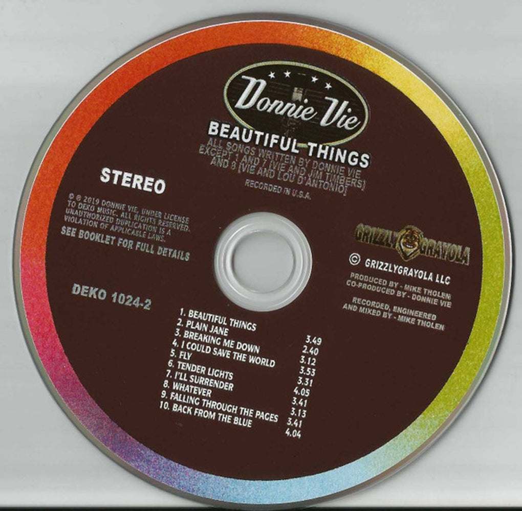 Donnie Vie – Beautiful Things Music CD