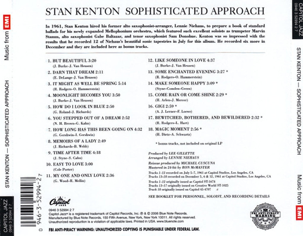 Stan Kenton – Sophisticated Approach Music CD
