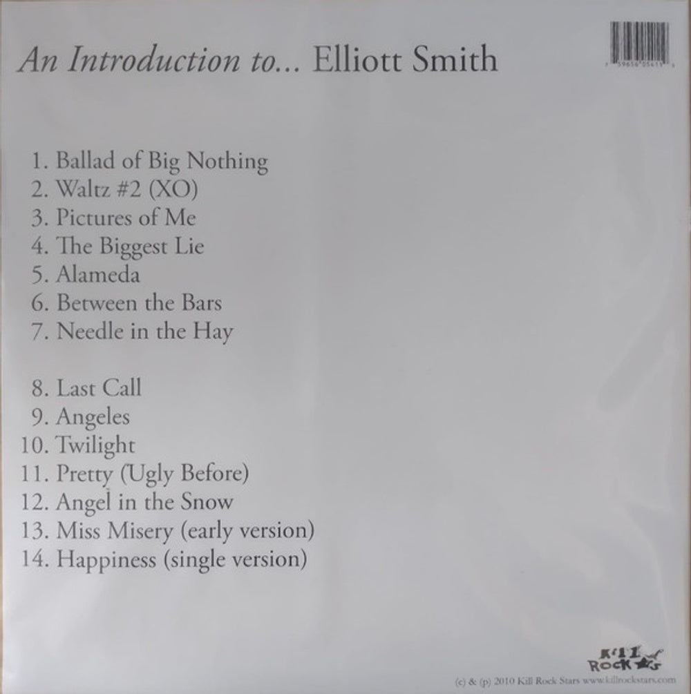 Elliott Smith – An Introduction to Elliott Smith (LP Vinyl) Vinyl Record