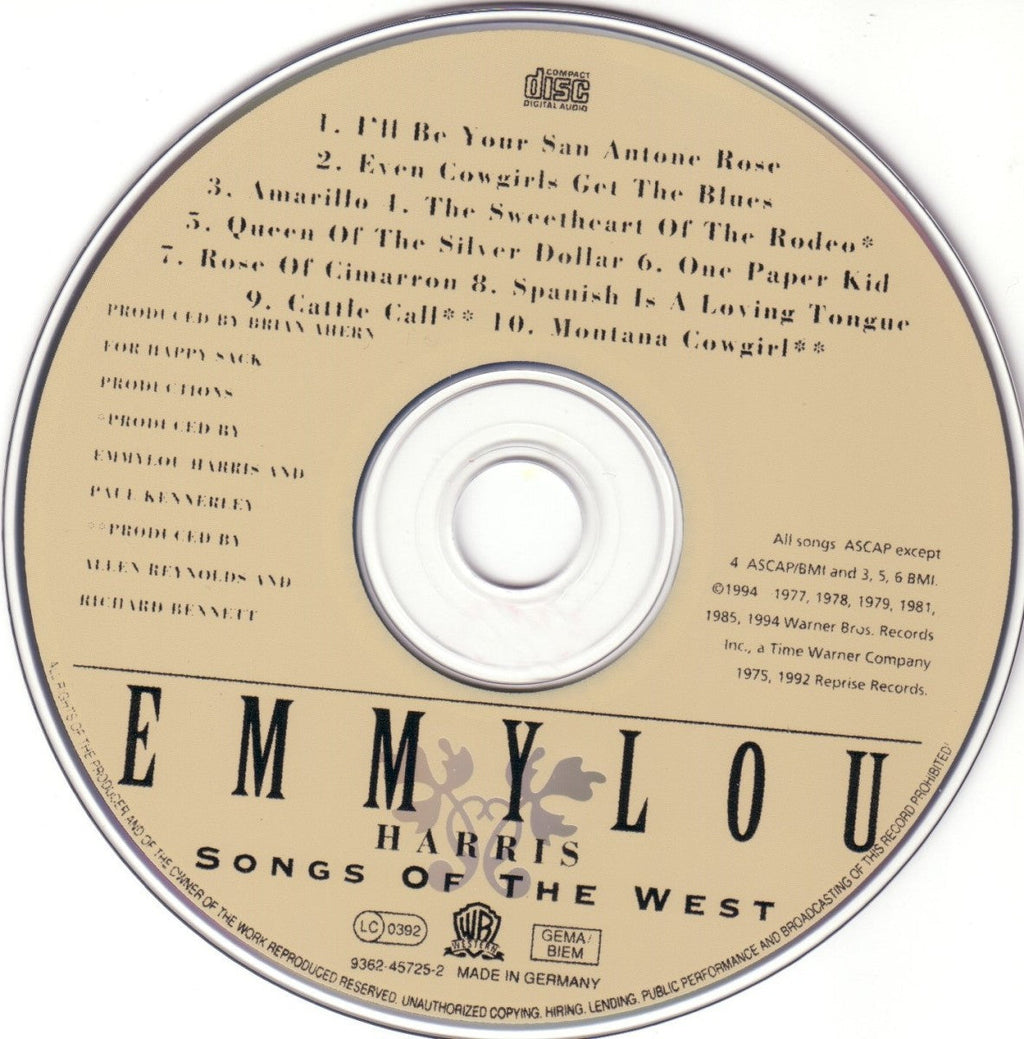Emmylou Harris – Songs Of The West Music CD